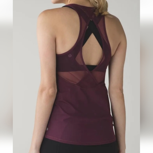 Lululemon trankil tank red grape mesh size 8 - Picture 2 of 9